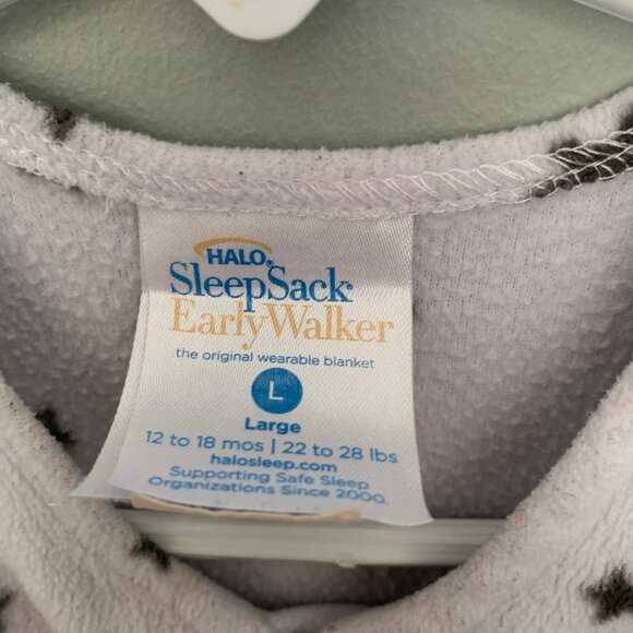 Halo SleepSack Early Walker fleece white stars sleeper - Picture 3 of 5